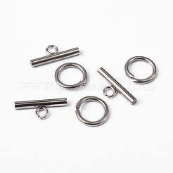 変色しにくい304ステンレススチールのトグル留め具  ステンレス鋼色  リング：15x2mm  バー：21x9x3mm  穴：4mm&nbsp;STAS-H052-21
