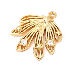 Brass Micro Pave Cubic Zirconia Pendants&nbsp;KK-F916-16G