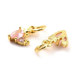Brass Micro Pave Cubic Zirconia Charms&nbsp;KK-A156-12G-RS