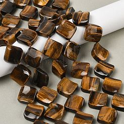 天然石タイガーアイビーズ連売り  ねじれた菱形  19~19.5x19~19.5x5~5.5mm  穴：1mm  約21個/連  15.83''（40.2センチメートル）&nbsp;G-L239-19