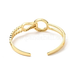 Clear Cubic Zirconia Knot Open Cuff Bangle&nbsp;BJEW-J165-14G