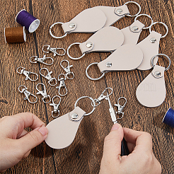 DIY Teardrop PU Leather Keychsin Making Kits&nbsp;DIY-FH0007-82