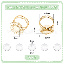 DIY Blank Dome 304 Stainless Steel Open Cuff Ring Making Kit&nbsp;DIY-UN0055-83