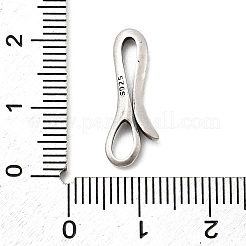 925スターリングシルバーフッククラスプ  マットプラチナカラー  20.5x7.5x2mm  穴：6x3mm&nbsp;STER-A048-09MP