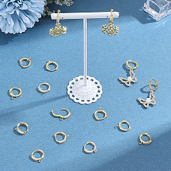 16Pcs Brass Hoop Earring Findings&nbsp;FIND-BBC0005-12