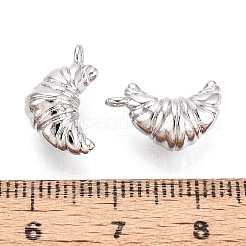 真鍮チャーム  クロワッサン型のチャーム  プラチナメッキ  14~15x9x6mm  穴：1.2~1.4mm&nbsp;KK-T073-32P