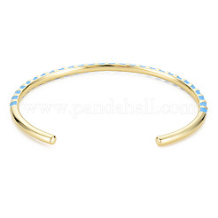 Twisted Brass Enamel Cuff Bangle&nbsp;BJEW-T020-02E-NF