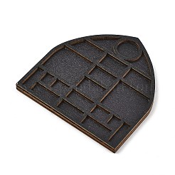 ミニ木製ジュエリーディスプレイトレイ  岩石用マルチグリッド整理トレイ  鉱物結晶  装身具  ブラック  アーチ  8x7.7x0.55cm&nbsp;WD-K001-01D