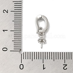 Rack Plating Brass Micro Pave Clear Cubic Zirconia Cup Peg Bails&nbsp;KK-A222-17P