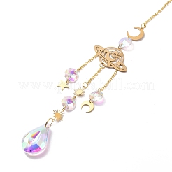 Faceted Glass Sun Catcher Pendant Decorations&nbsp;AJEW-A037-14G