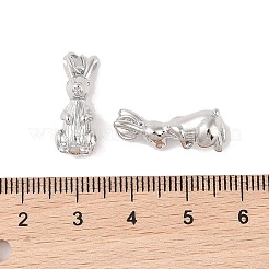 真鍮チャーム  カドミウムフリー＆ニッケルフリー＆鉛フリー  丸カン付き  兎  プラチナメッキ  20x7.8x7.5mm  穴：3mm&nbsp;KK-Q816-31P