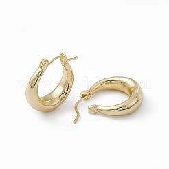 女性のための真鍮の厚いフープピアス  鉛フリー＆カドミウムフリー  18KGP本金メッキ  20x18.5x6mm  ピン：0.9mm&nbsp;X-EJEW-I270-02G