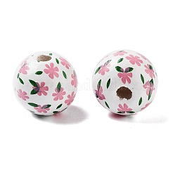 木材ヨーロッパのビーズ  大穴ビーズ  花  フラミンゴ  15.5~16x14.5mm  穴：4mm&nbsp;WOOD-M011-06D