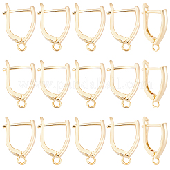20Pcs Rack Plating Eco-friendly Brass Hoop Earring Findings with Latch Back Closure&nbsp;KK-BBC0027-50G