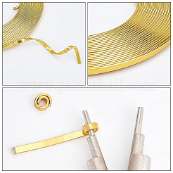 アルミ製ワイヤー  フラット  ゴールデンロッド  3x1mm  約16.4フィート（5m）/ロール&nbsp;AW-BC0002-01A-3mm