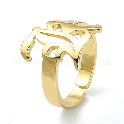 Brass Open Cuff Ring&nbsp;RJEW-B051-44G
