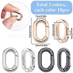 30Pcs 3 Colors Zinc Alloy Spring Gate Rings&nbsp;FIND-SC0010-84