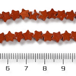 天然石レッドジャスパービーズ連売り  スター  6x6x2.5mm  穴：0.7mm  約71~73個/連  14.37''~14.96''（36.5~38センチメートル）&nbsp;G-G085-B56-02