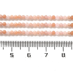 天然石ピンクアベンチュリンビーズ連売り  多面カット  ラウンド  2~2.5mm  穴：0.5mm  約157~180個/連  15.08~15.75''（38.2~40センチメートル）&nbsp;G-B074-B05-01
