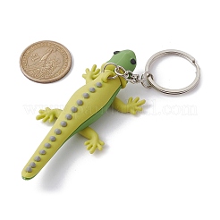 漫画のワニ/トカゲ PVC プラスチックキーホルダー  鉄のスプリットキーリング付き  ミックスカラー  10.1~12.7cm&nbsp;KEYC-JKC00670