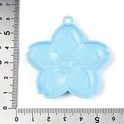 塗装合金ビッグペンダントをスプレー  花  カドミウムフリー＆ニッケルフリー＆鉛フリー  ライトスカイブルー  54.5x53.5x6mm  穴：3mm&nbsp;PALLOY-T092-81C