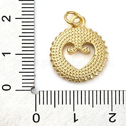 真鍮製エナメルペンダント  丸カン付き  カドミウムフリー＆鉛フリー  18KGP本金メッキ  フラット ラウンド ハート チャーム付き  藤紫色  18.5x15.5x2.5mm  穴：3.4mm&nbsp;KK-K339-07G-01