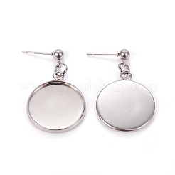 Tarnish Resistant 304 Stainless Steel Stud Earring Settings&nbsp;LS-STAS-L226-019D-P