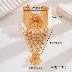花柄の豪華な中東の花嫁用鉄製リングブレスレット  広くてファッショナブル  ゴールドカラー  内径：2-3/8~2-3/4インチ（6~7cm）&nbsp;BA9055
