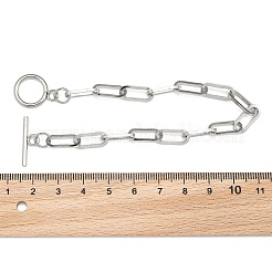 Tarnish Resistant 304 Stainless Steel Paperclip Chain Bracelets&nbsp;BJEW-O186-03P