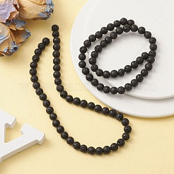 Natural Lava Rock Round Beads Strands&nbsp;G-YW0002-08