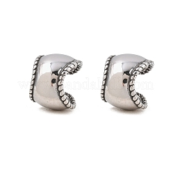 316サージカルステンレスカフイヤリング  C字型  アンティークシルバー  14.5x12mm&nbsp;EJEW-C160-01AS