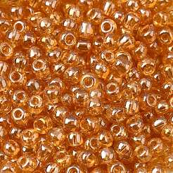 ガラスシードビーズ  透明色は光沢の  ラウンド  ペルー  4x2~3mm  穴：1.2mm  約6480個/ポンド&nbsp;SEED-XCP0001-33
