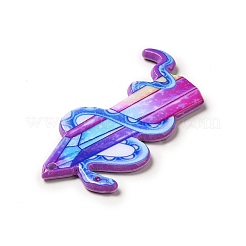 ハロウィンプリントアクリルパーツ  ヘビ模様  47x31x2.4mm  穴：1.8mm&nbsp;MACR-K330-12D