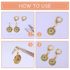 10Pcs Brass Micro Pave Clear Cubic Zirconia Hoop Earring Findings&nbsp;ZIRC-SZ0005-14