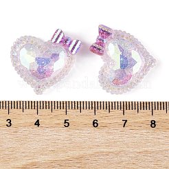 Transparent Epoxy Resin Heart with Bowknot Decoden Cabochons&nbsp;CRES-M034-07A