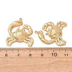 304ステンレスペンダント  カニチャーム  ゴールドカラー  28x24x4mm  穴：1.8mm&nbsp;SA-D002-09G