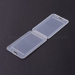 プラスチックIDカード  縦型プラスチックネームキーカードタグホルダー  ホワイト  112x69.5x10mm&nbsp;X-AJEW-K032-01