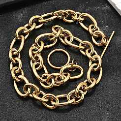 304 Stainless Steel Rolo Chain Necklace&nbsp;BJEW-L399-03G