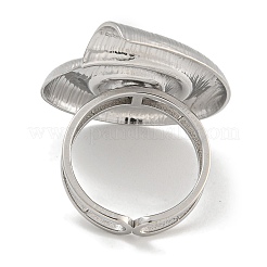 女性用304ステンレスリング  巻き貝  ステンレス鋼色  29x24mm  usサイズ6（16.5mm）&nbsp;RJEW-U014-03P