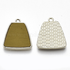 合金ペンダント  布で  台形  ライトゴールド  ダークチソウ  23x19.5x2.5mm  穴：2mm&nbsp;PALLOY-S122-28B