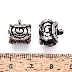 304ステンレススチールチャーム  渦を持つ列  アンティークシルバー  12~12.5x11~11.5x9mm  穴：1.6mm＆5mm&nbsp;STAS-T072-123AS