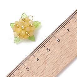 Dyed Natural Malaysia Jade & Glass Beaded Pendants&nbsp;PALLOY-MZ01265-04