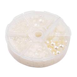 1箱のabsプラスチック製パール調ドームカボション  半円  ベージュ  4~12x2~6mm  約690個/箱&nbsp;SACR-X0002-24-B