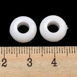 オペークアクリルヨーロピアンビーズ  大穴ビーズ  ロンデル  ホワイト  11x5.5mm  穴：5mm  約1315個/500g&nbsp;SACR-L007-031A