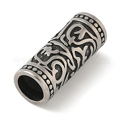 304ステンレスチューブビーズ  アンティークシルバー  25x10mm  穴：7.3mm&nbsp;STAS-Z147-12AS-01