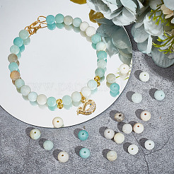 Natural Frosted Flower Amazonite Round Beads&nbsp;G-NB0005-34A