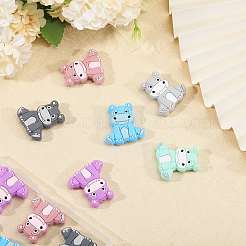 12Pcs 6 Colors Rhinoceros Food Grade Eco-Friendly Silicone Focal Beads&nbsp;SIL-CA0003-07