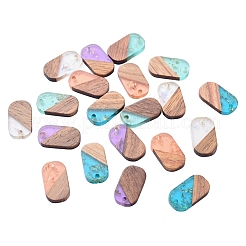 Transparent Resin & Walnut Wood Pendants&nbsp;RESI-CJ0001-96