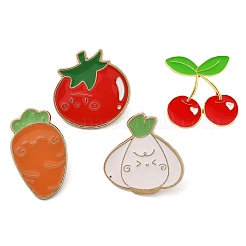 植物エナメルピン  バックパック用合金ラペルピンバック  チェリー  25x25mm&nbsp;JEWB-L020-03A