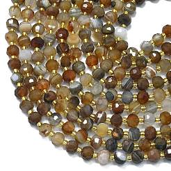 Natural Coffee Banded Agate Beads Strands&nbsp;G-K389-E20-01